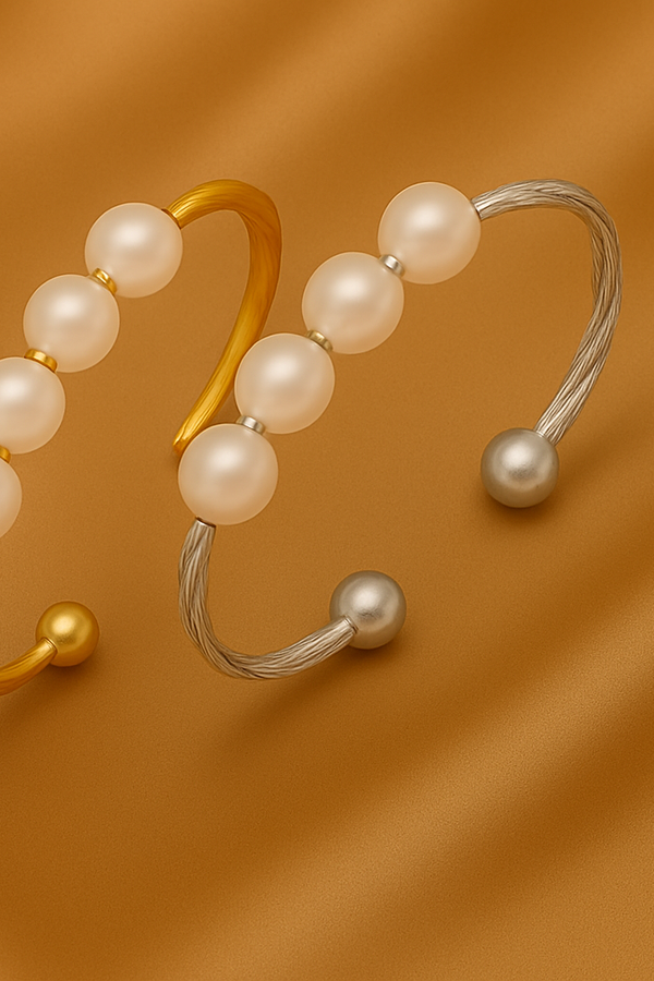 Evelyn - Rotating Pearl Orbit Ring