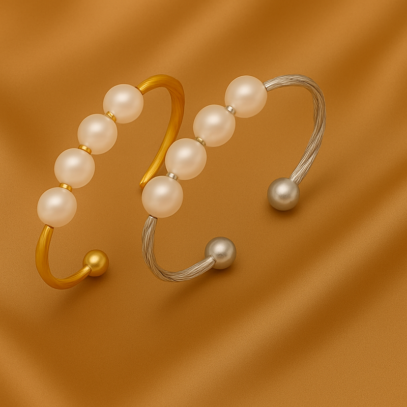 Evelyn - Rotating Pearl Orbit Ring