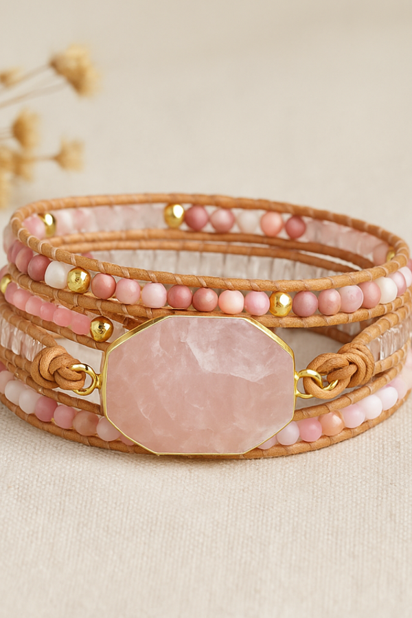 Heart Chakra Bracelet with Rose Quartz