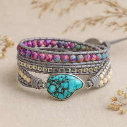 Turquoise and Amazonite Beaded Bracelet