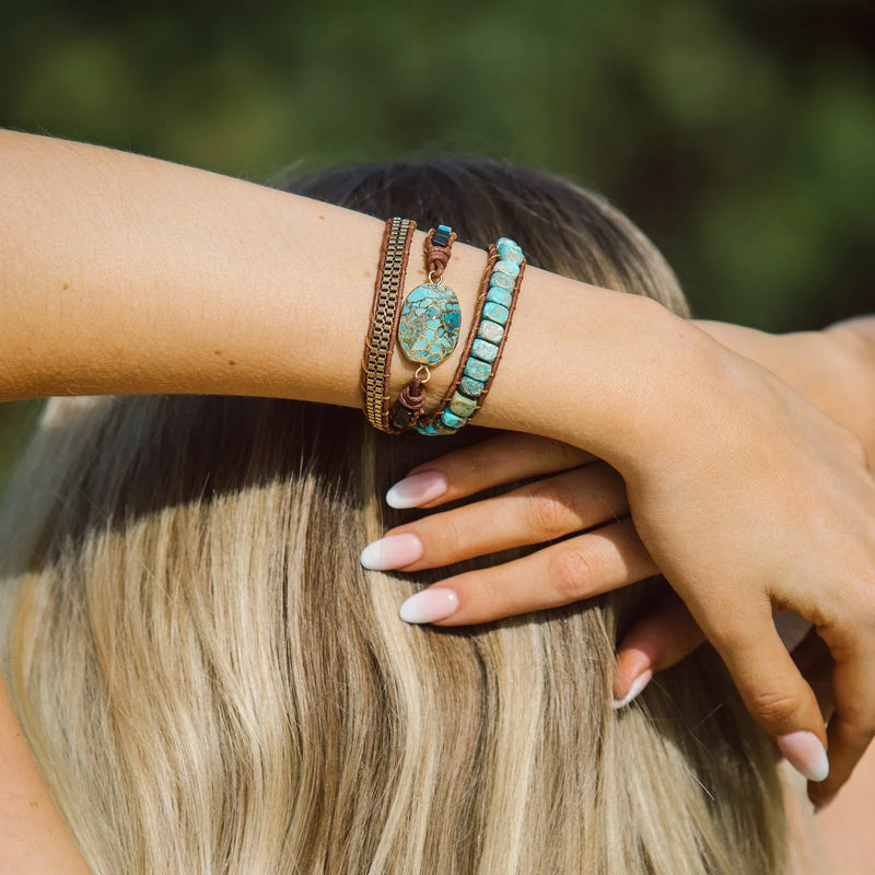 Turquoise Howlite Adjustable Wrap Bracelet