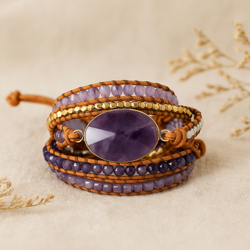 Imperial Amethyst Wrap Bracelet