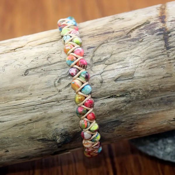 Vibrant Rainbow Jasper Healing Bracelet