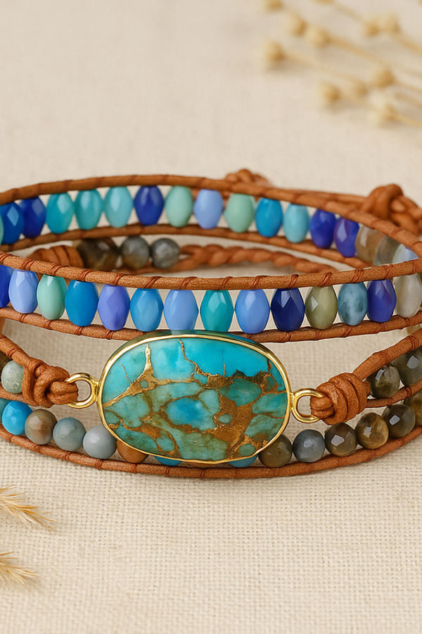 Turquoise Howlite Adjustable Wrap Bracelet