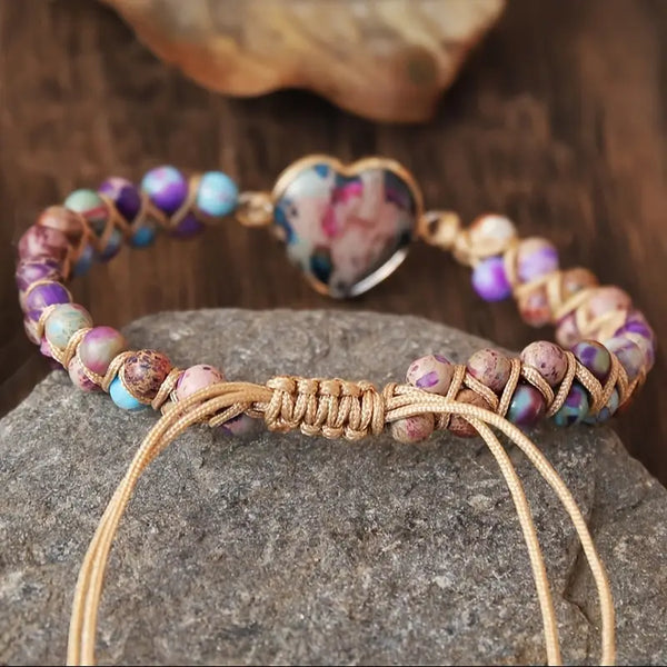 Vibrant Purple Heart Energy Bracelet