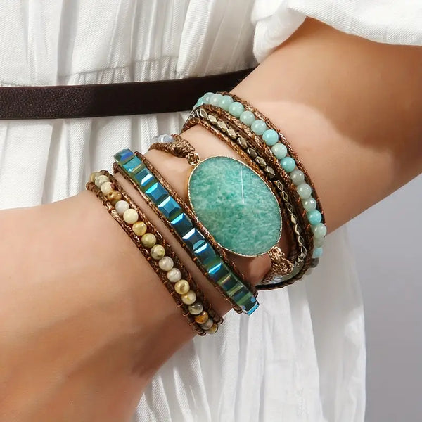 Prosperity Wrap Bracelet in Green Aventurine