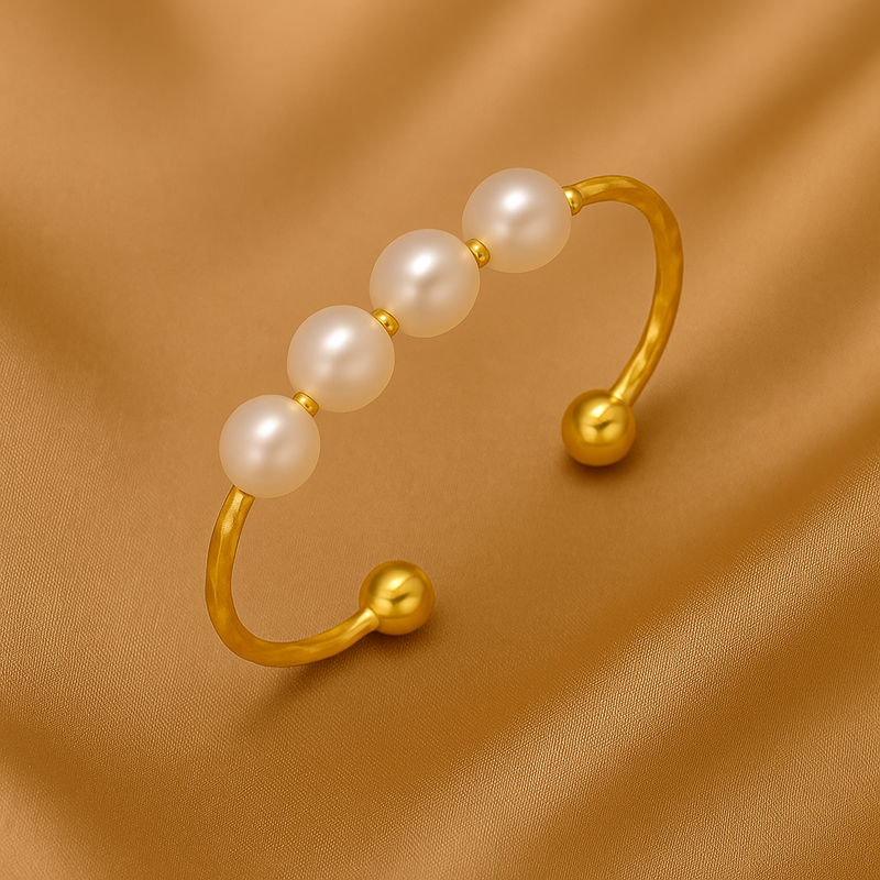 Evelyn - Rotating Pearl Orbit Ring