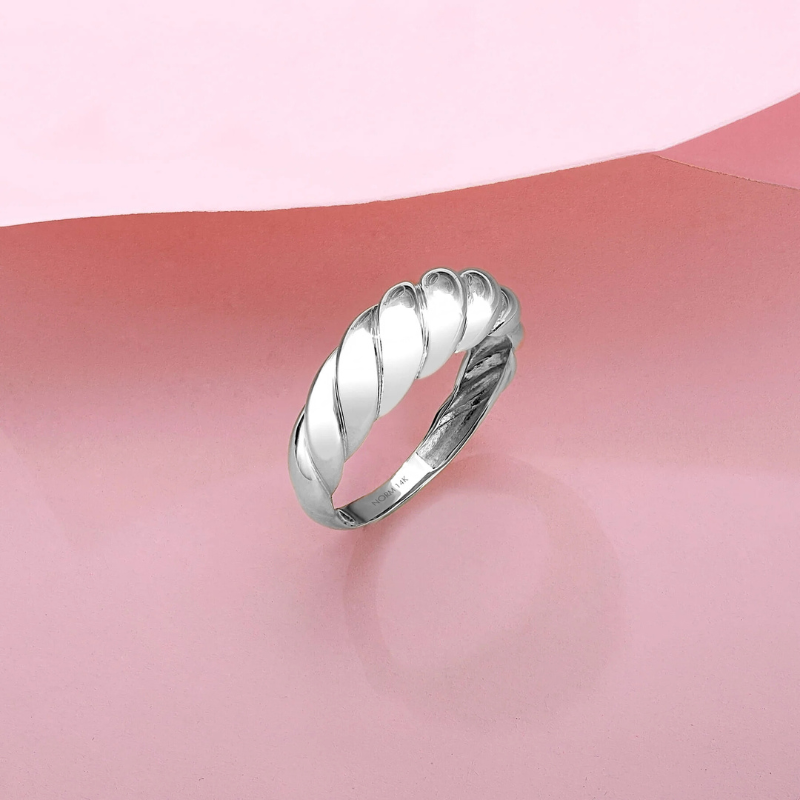 White Gold Croissant Ring