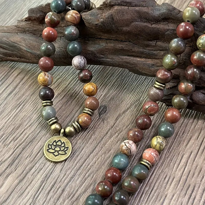 Polychrome Jasper Lotus Bracelet