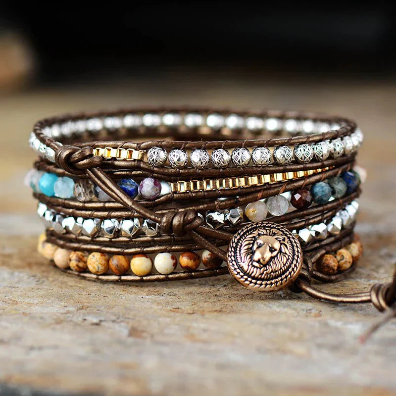 Artisan Crafted Natural Jasper Wrap Bracelet