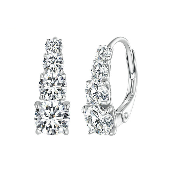Bella - Carol Four-Stone Earrings in White Gold
