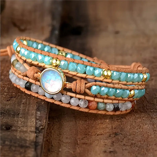 Serene Aqua Wrap Bracelet