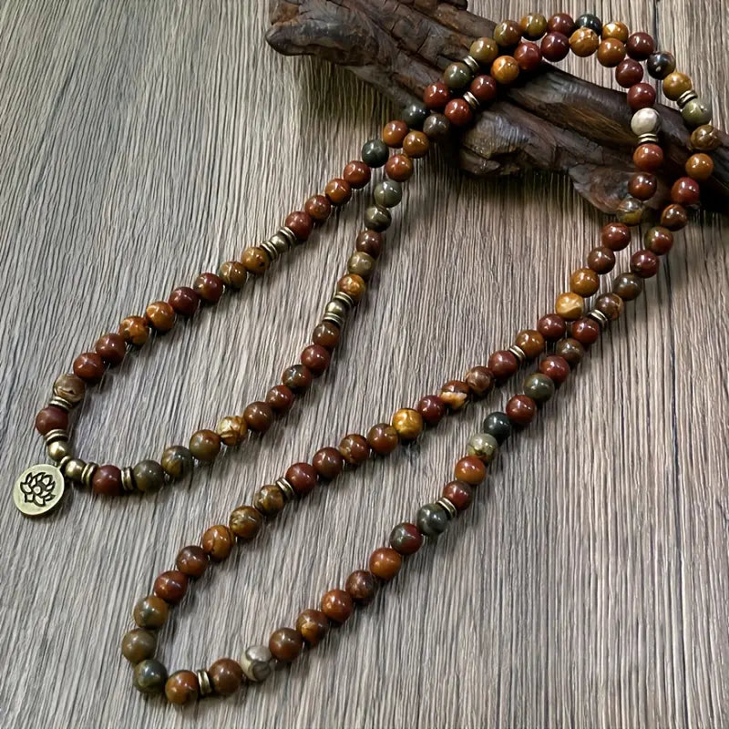 Polychrome Jasper Lotus Bracelet