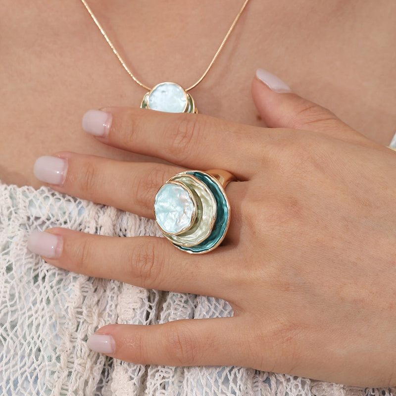 Catherine - Bohemian Triple-Layer Enamel Ring
