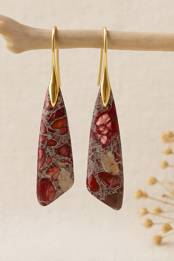 Crimson Regalite Drop Earrings