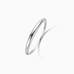White Gold Slim Dome Ring