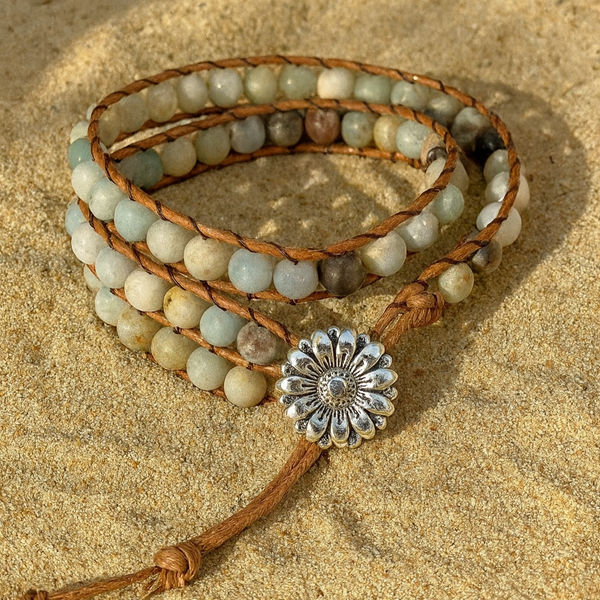 Serenity Wrap Bracelet in Amazonite