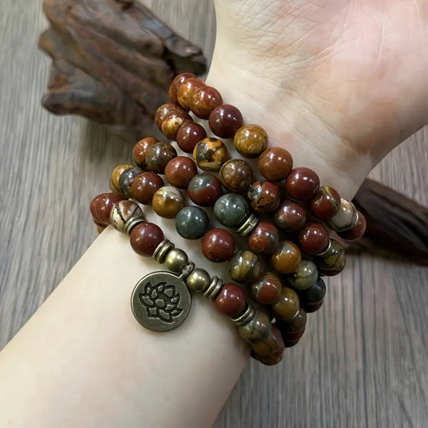 Polychrome Jasper Lotus Bracelet