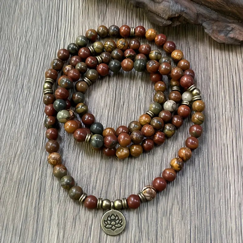 Polychrome Jasper Lotus Bracelet