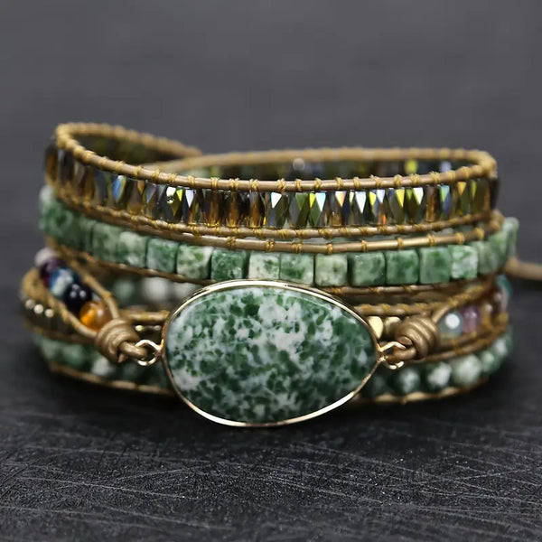 Nature's Embrace Gemstone Wrap Bracelet