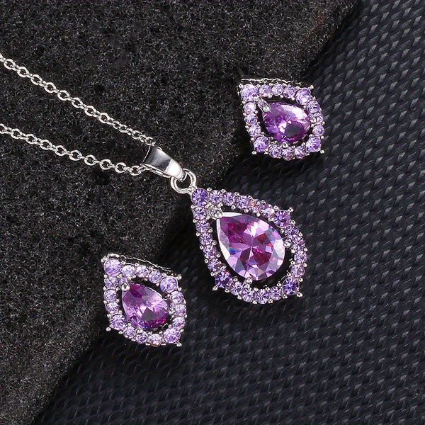 Lily - Amethyst Necklace and Earring Set
