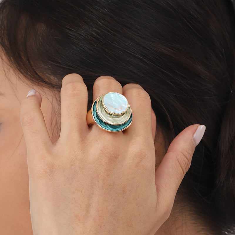 Fatima - Triple-Layer Enamel Bohemian Ring