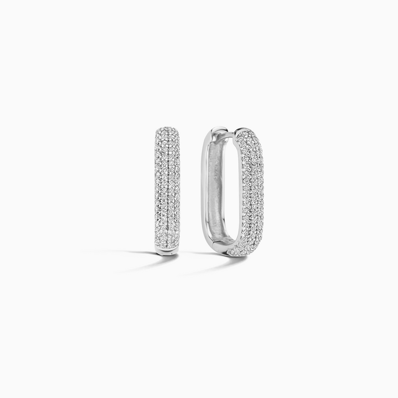 White Gold Iconic Pavé Hoop Earrings