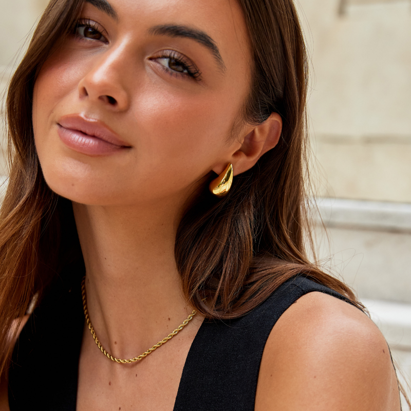 Ame - Gold Teardrop Earrings