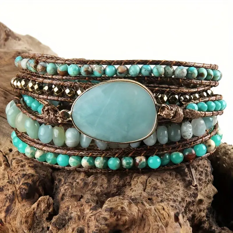 Amazonite Wrap Bracelet for Truth and Balance