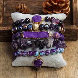 Amethyst Sacred Shield Bracelet Collection