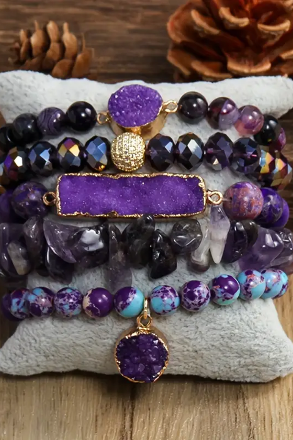 Amethyst Sacred Shield Bracelet Collection