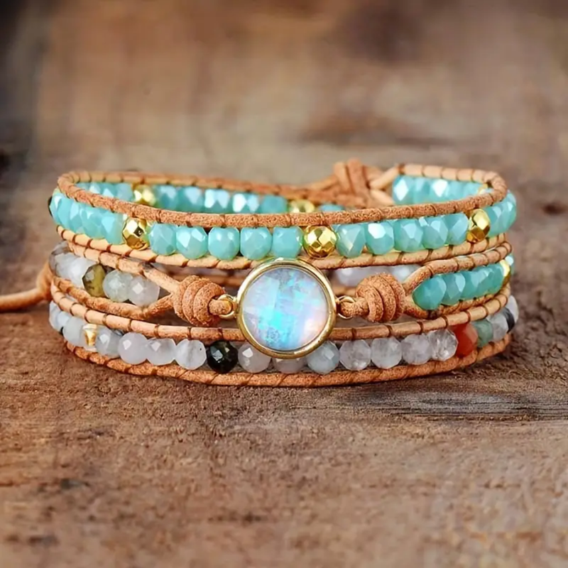 Serene Aqua Wrap Bracelet