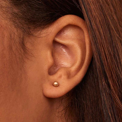 Gold Ball Stud Earrings