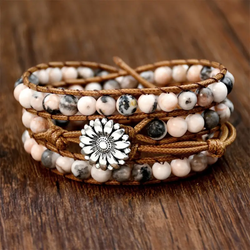 Rhodonite Flower Wrap Bracelet – Blooming Soul Collection