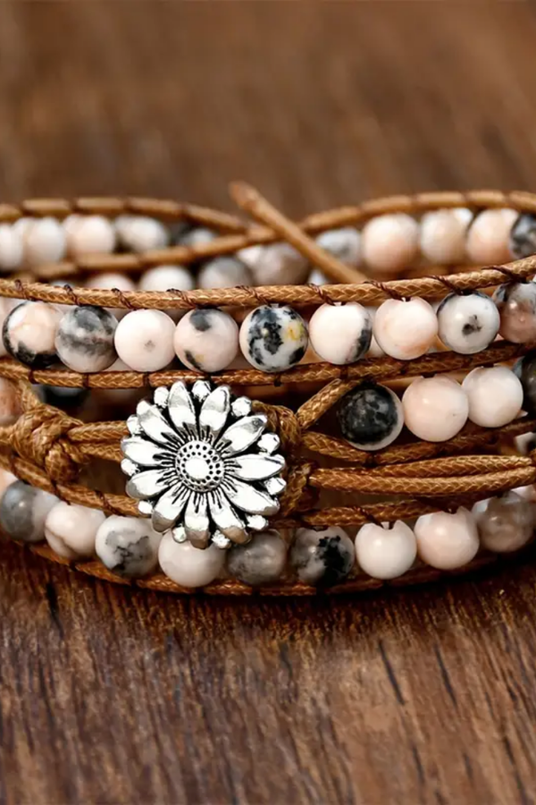 Rhodonite Flower Wrap Bracelet – Blooming Soul Collection