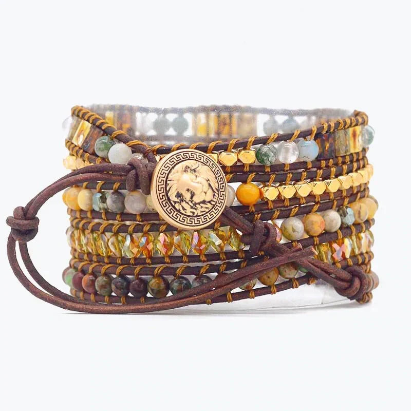 Lunar Elegance Agate Bracelet