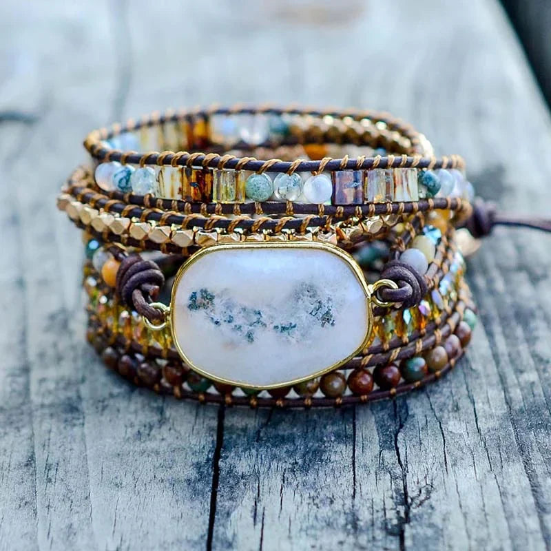 Lunar Elegance Agate Bracelet