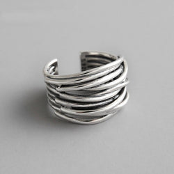 Erica - Adjustable Multi-Layer Silver Ring