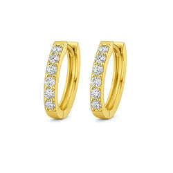 Amber - Gold Moissanite Huggie Earrings