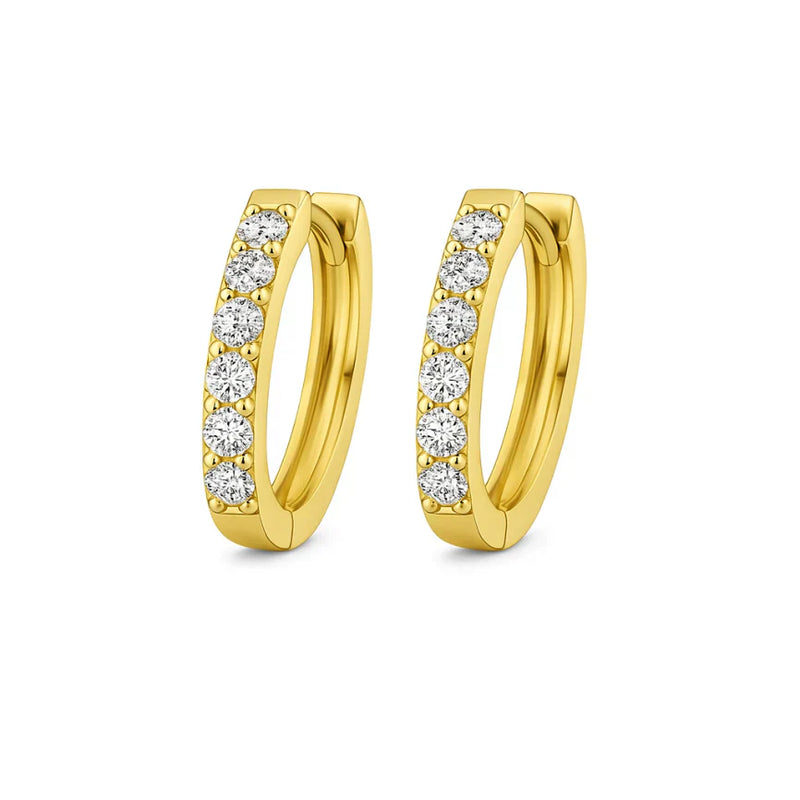 Amber - Gold Moissanite Huggie Earrings
