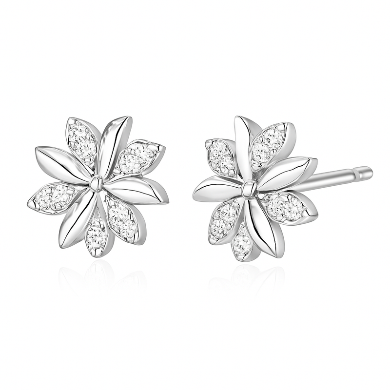 Camille -  Earrings in White Gold