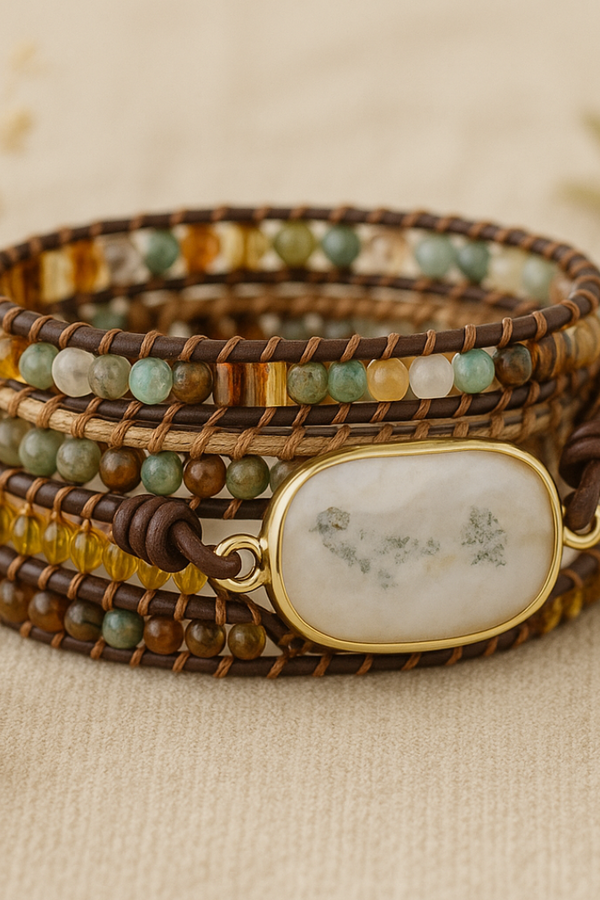 Lunar Elegance Agate Bracelet