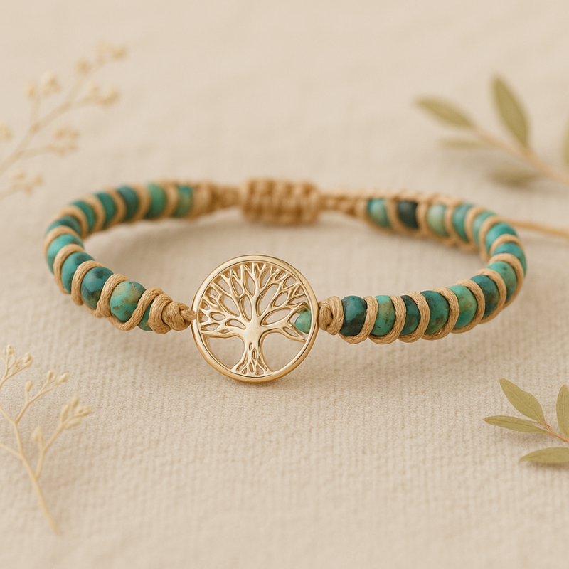 Tree of Life Bracelet with African Turquoise