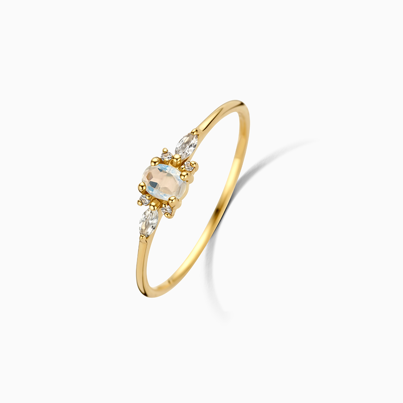 Gold Moonstone Muse Ring