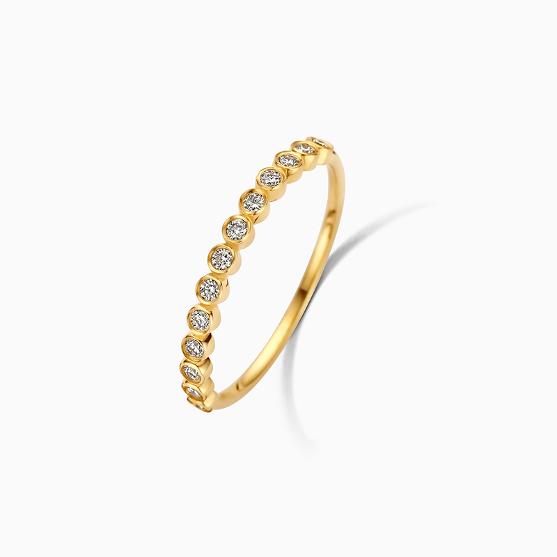 White Gold Diamond Bubble Ring