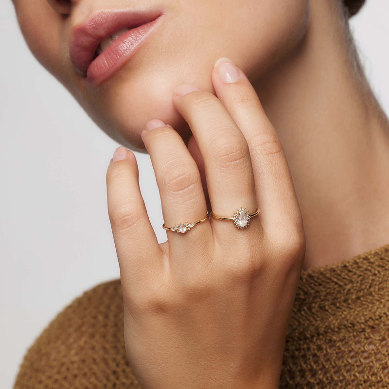 Gold Moonstone Muse Ring