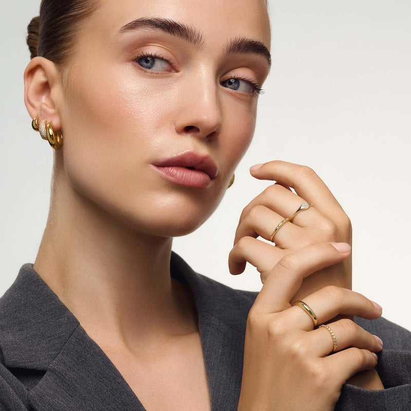 Seraphina - Gold Diamond Bubble Ring