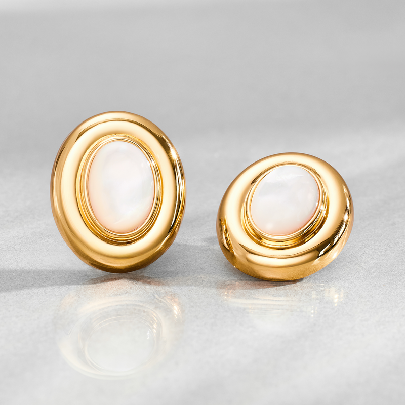 Giselle - Gold Pearl Earrings