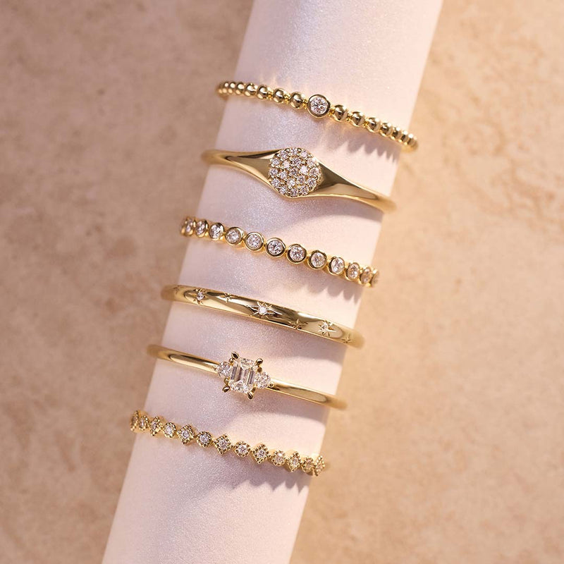 Seraphina - Gold Diamond Bubble Ring