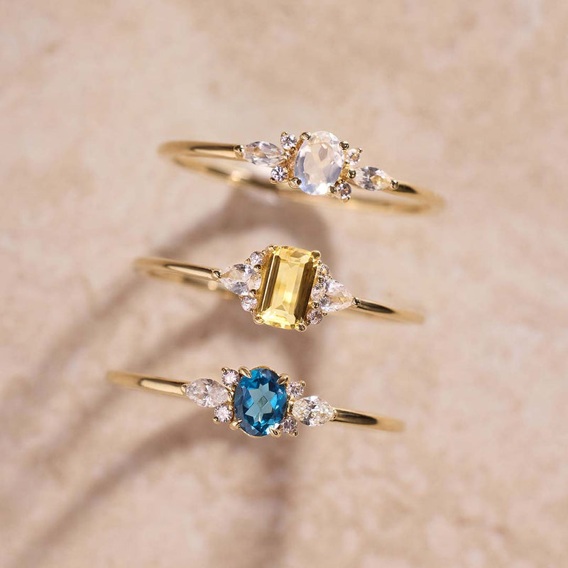 Gold Moonstone Muse Ring